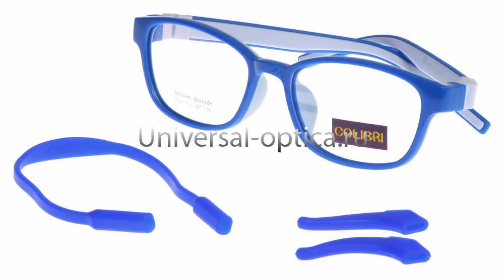 Оправа детская пластиковая Colibri 505 c. 3 (мягк. флекс) c резиночкой и стопперами от Торгового дома Универсал || universal-optica.ru