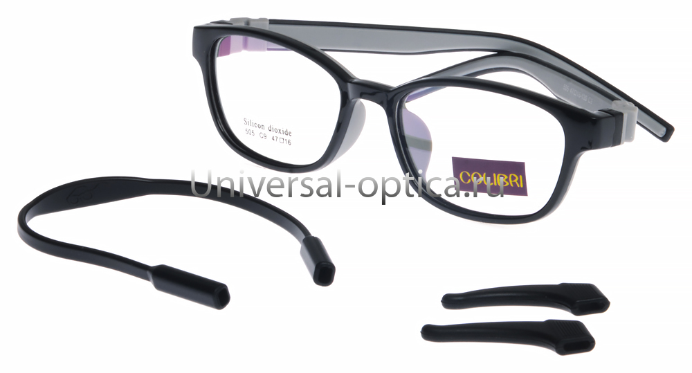 Оправа детская пластиковая Colibri 505 c. 9 (мягк. флекс) c резиночкой и стопперами от Торгового дома Универсал || universal-optica.ru