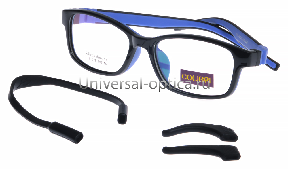 Оправа детская пластиковая Colibri 519 c. 28 (мягк. флекс) c резиночкой и стопперами от Торгового дома Универсал || universal-optica.ru