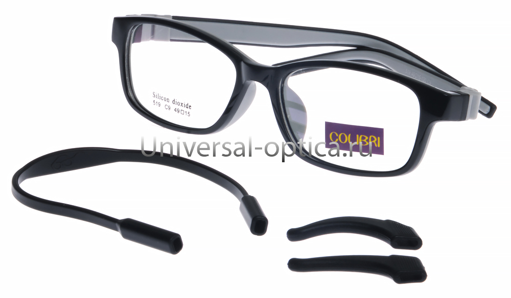 Оправа детская пластиковая Colibri 519 c. 9 (мягк. флекс) c резиночкой и стопперами от Торгового дома Универсал || universal-optica.ru