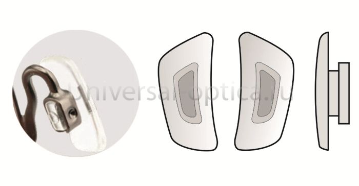 Носовые упоры силиконовые на защелке правый+левый (фигурные 20 пар) от Торгового дома Универсал || universal-optica.ru