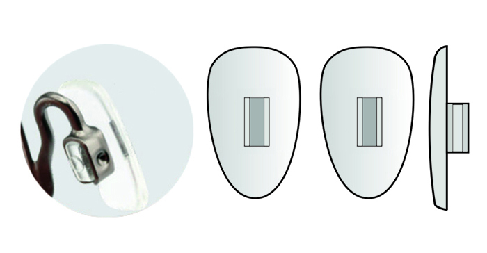 Носовые упоры (R) силиконовые на защелке (13*7) от Торгового дома Универсал || universal-optica.ru