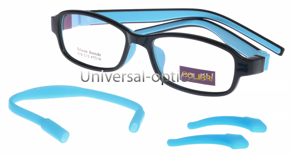 Оправа детская пластиковая Colibri 512 c. 13 (мягк. флекс) c резиночкой и стопперами от Торгового дома Универсал || universal-optica.ru