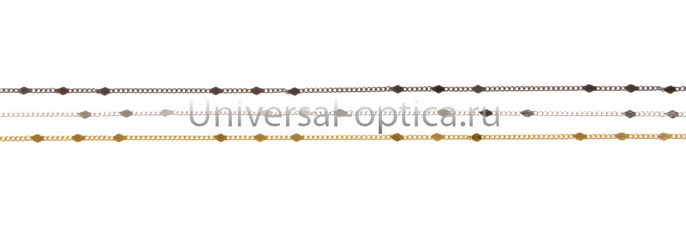 Цепочка металлическая в ассортименте (упаковка 10 шт) с ромбами-1 от Торгового дома Универсал || universal-optica.ru