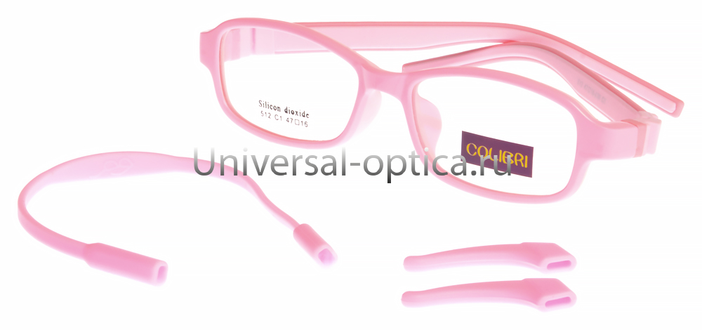 Оправа детская пластиковая Colibri 512 col. 1 (мягк. флекс) c резиночкой и стопперами от Торгового дома Универсал || universal-optica.ru