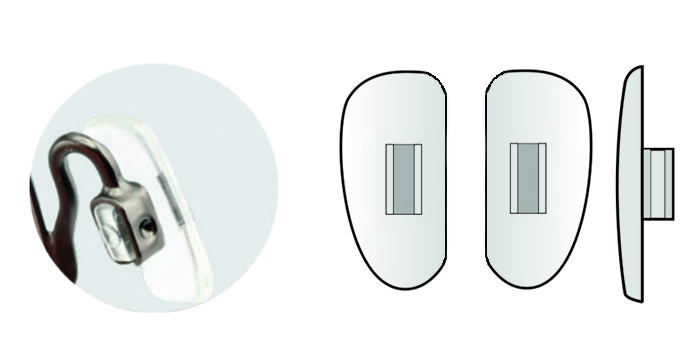 Носовые упоры (R) (100 шт ) силиконовые на защелке правый+левый (13*7) от Торгового дома Универсал || universal-optica.ru
