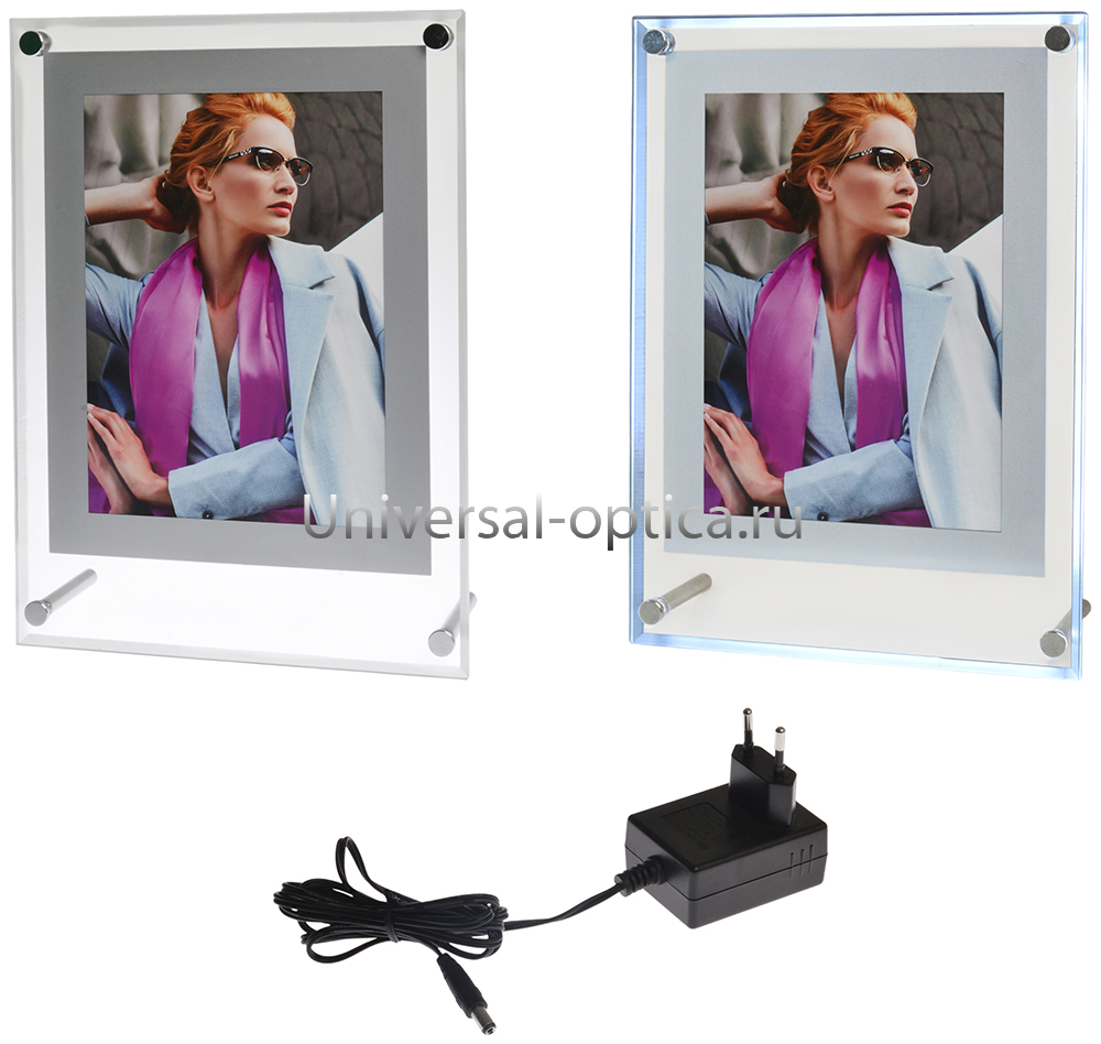 Рекламная настольная подставка с подсветкой (300х215х10мм) от Торгового дома Универсал || universal-optica.ru