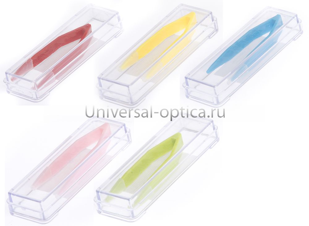 Пинцеты в футляре (упаковка 10 шт) 80 мм цветной-П от Торгового дома Универсал || universal-optica.ru