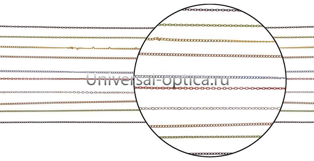 Цепочка металлическая в ассортименте (упаковка 10 шт) цветная-1 от Торгового дома Универсал || universal-optica.ru
