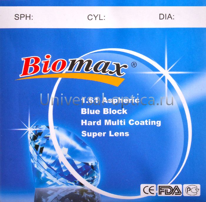 Линза полимерная 1.61 AS Blue Block HMC от Торгового дома Универсал || universal-optica.ru