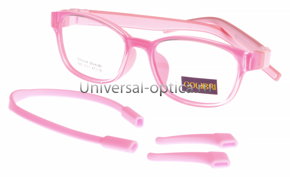 Оправа детская пластиковая Colibri 505 col. 1-1 (мягк. флекс) c резиночкой и стопперами от Торгового дома Универсал || universal-optica.ru