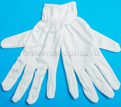Перчатки  из микрофибры L белые от Торгового дома Универсал || universal-optica.ru
