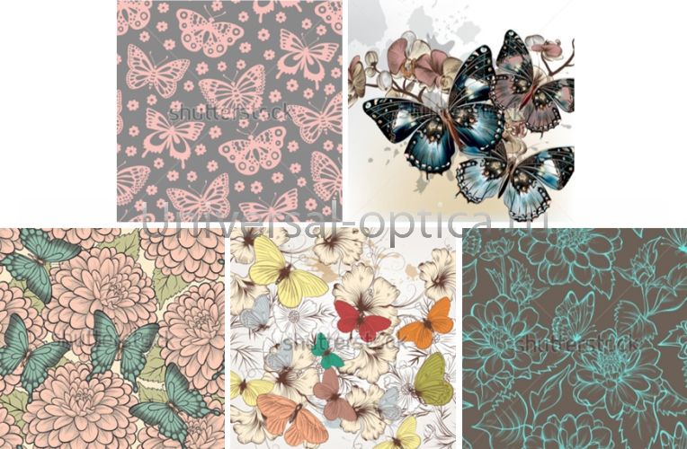 Салфетка из MF "УНИВЕРСАЛ" в индивидуальной упаковке (5шт.) Бабочки - 5 (15*18см) Китай от Торгового дома Универсал || universal-optica.ru