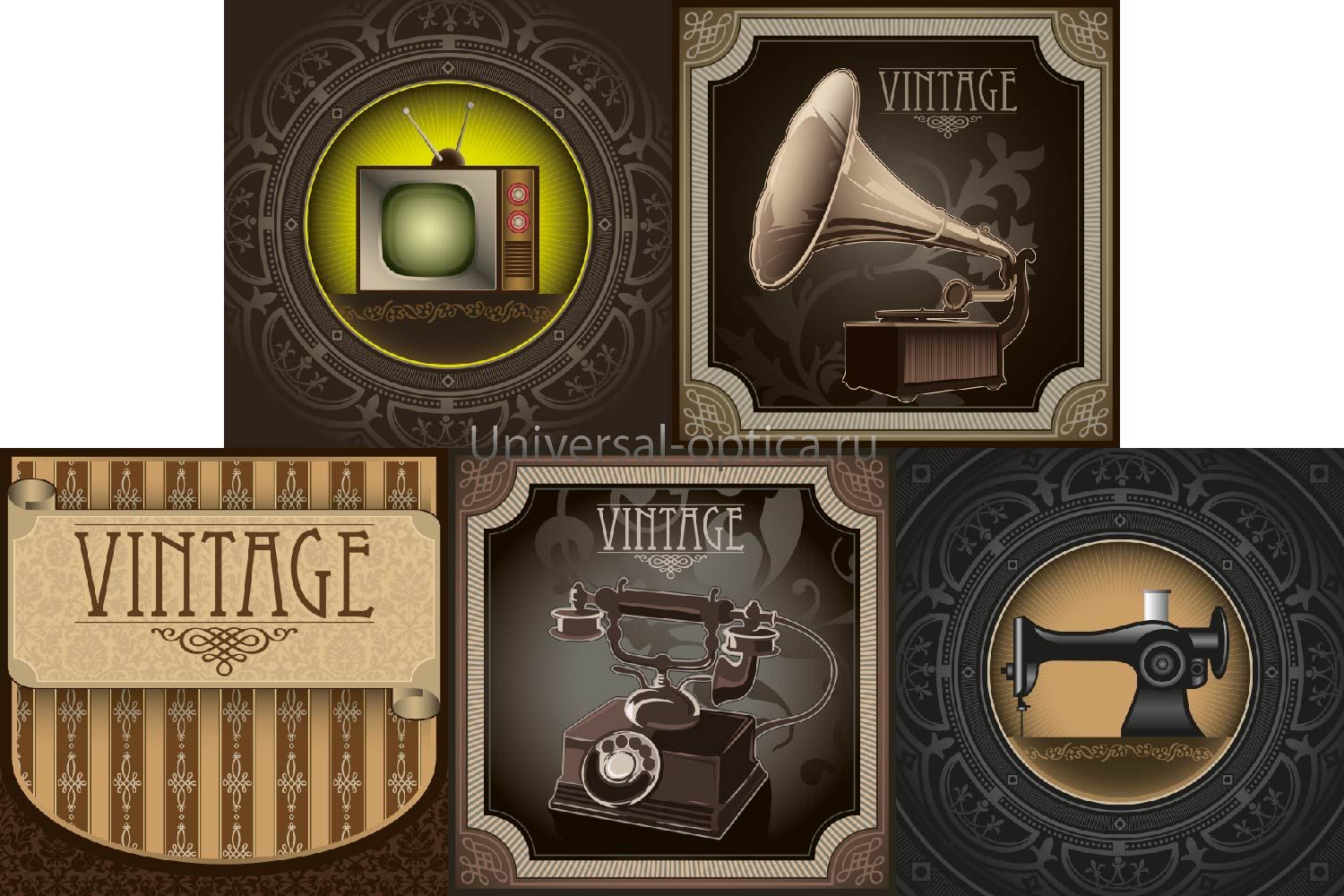 Салфетка из MF "УНИВЕРСАЛ" в индивидуальной упаковке (5шт.) Винтаж (18*18см) Китай от Торгового дома Универсал || universal-optica.ru