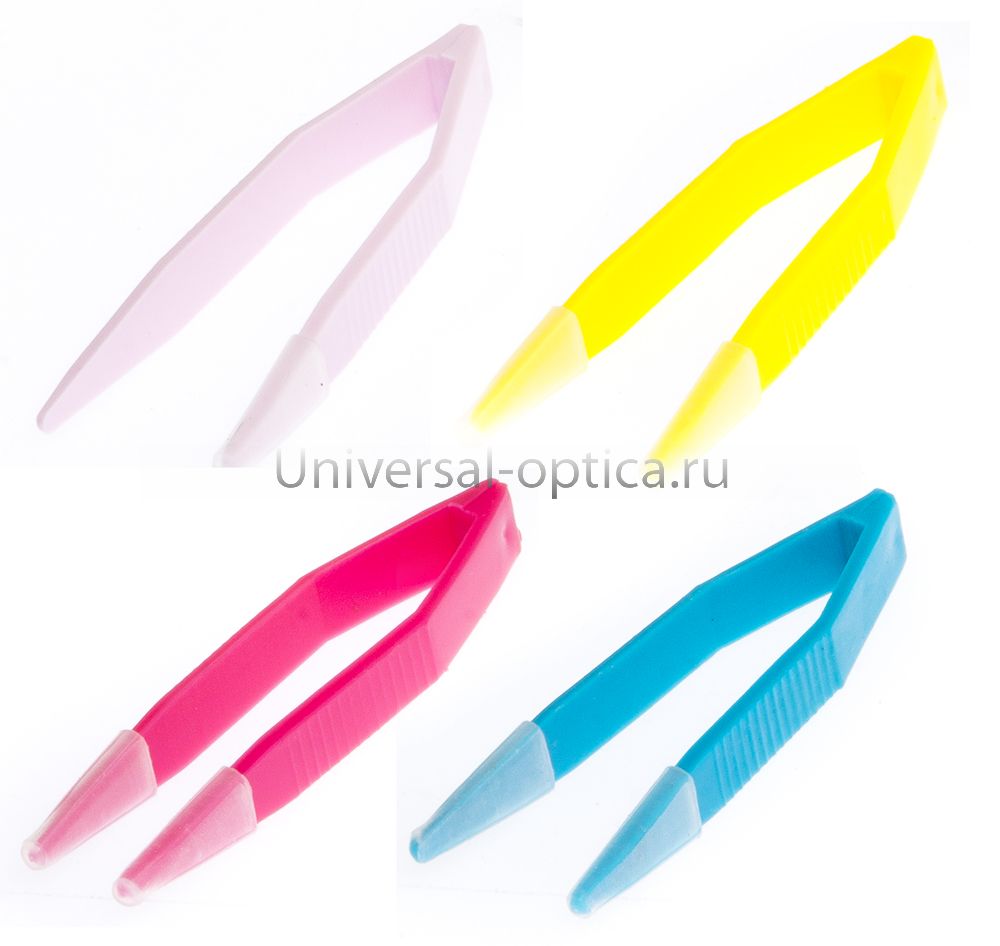 Пинцет 6 см С-687/С (цветной) (силиконовый наконечник) (упаковка 10 шт) %%% . от Торгового дома Универсал || universal-optica.ru