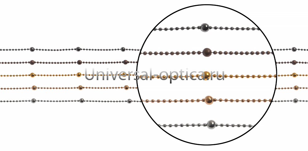 Цепочка металлическая в ассортименте (упаковка 10 шт) бусы 3 от Торгового дома Универсал || universal-optica.ru