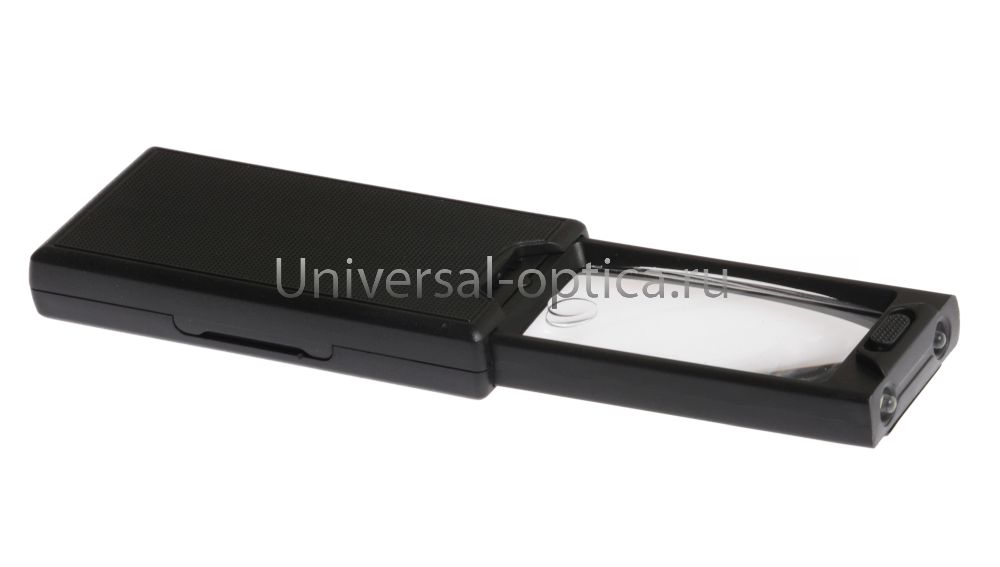 Лупа полимерная карманная 60х32 (х2.5, х45) биф. с подсв. склад. (9581) от Торгового дома Универсал || universal-optica.ru