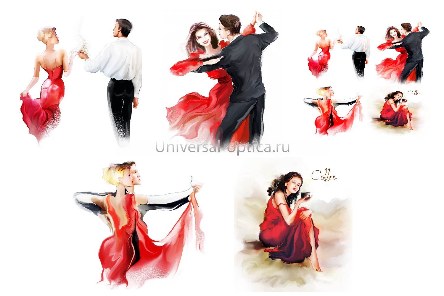 Салфетка из MF "УНИВЕРСАЛ" в индивидуальной упаковке (5шт.) Танцы-2 (18*18см) Китай от Торгового дома Универсал || universal-optica.ru