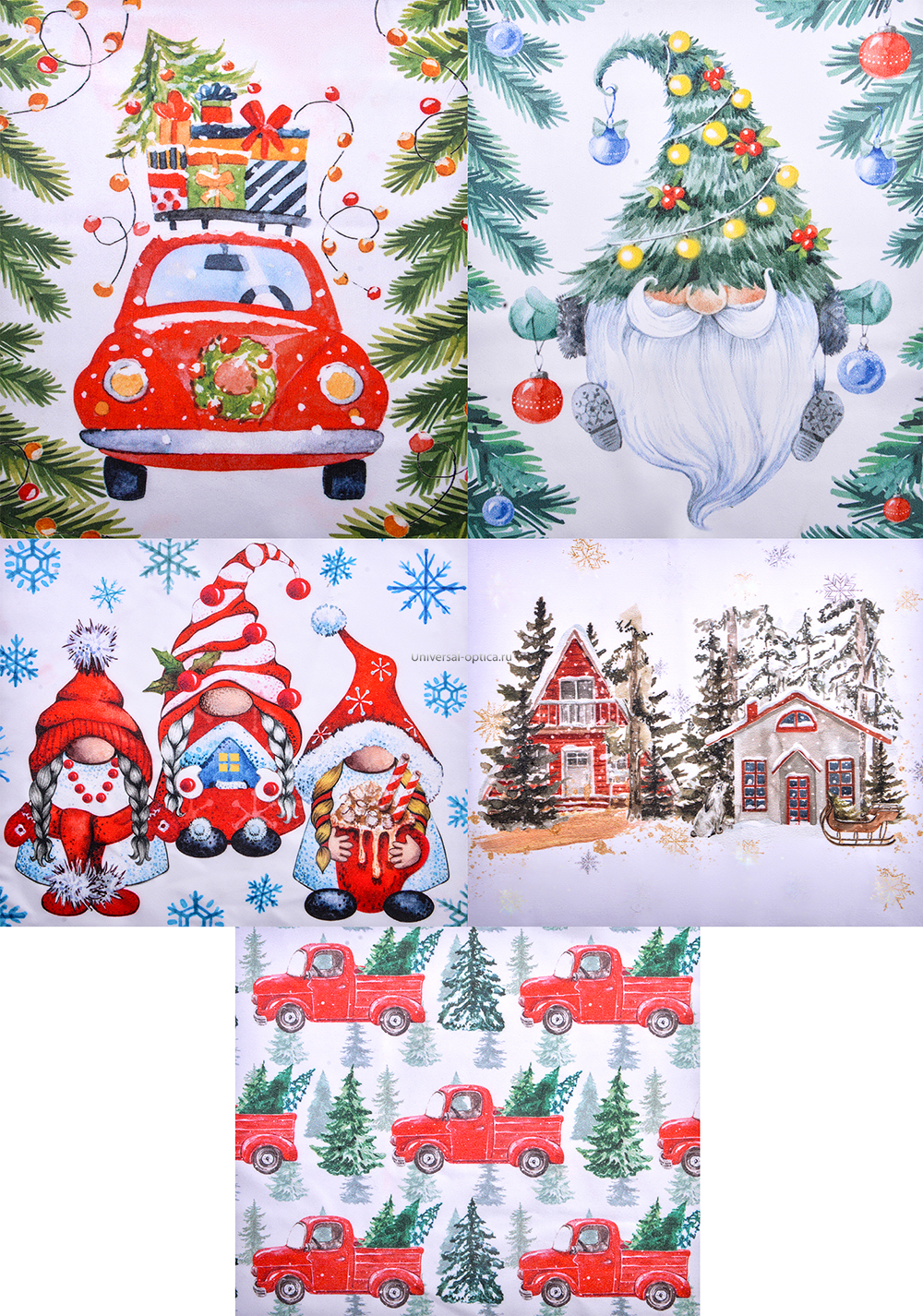 Салфетка из MF "УНИВЕРСАЛ" в индивидуальной упаковке (5шт.) Новый год-5 (15*18см) от Торгового дома Универсал || universal-optica.ru